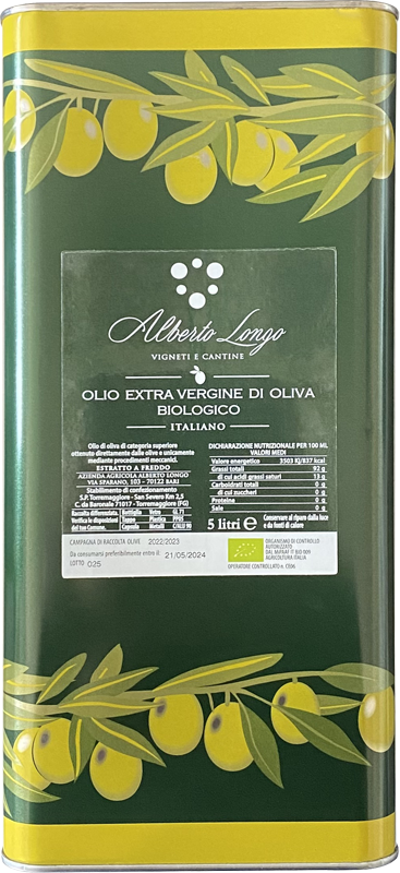 Olio Extravergine di oliva biologico Alberto Longo 5lt